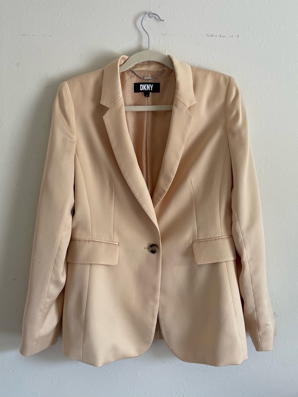 DKNY Women's Beige Single-Button Tailored Blazer
